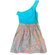 Lilly Pulitzer Dionne One Shoulder Dress S Multicolor Summer Resort Beach Flirty