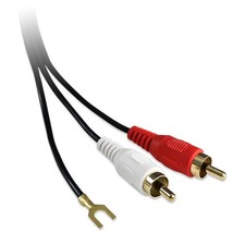 Fluance Gold Plated RCA Cable with Dual Spade Ground Wire, 3 Feet PFHTCA 