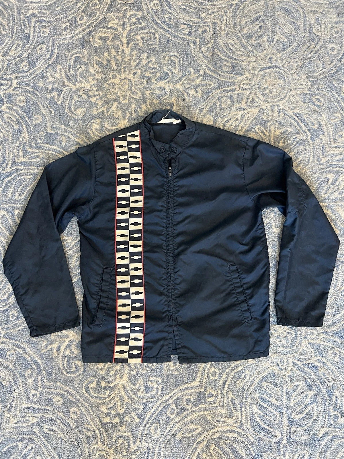 Vintage 60s 70s Chevrolet Bowtie Racing Jacket Nylon Cafe Racer Talon Zip XS USA image 2
