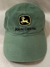 John Deere Hook And Loop Youth Hat Cap One Size fits All Weathered Tractor Green