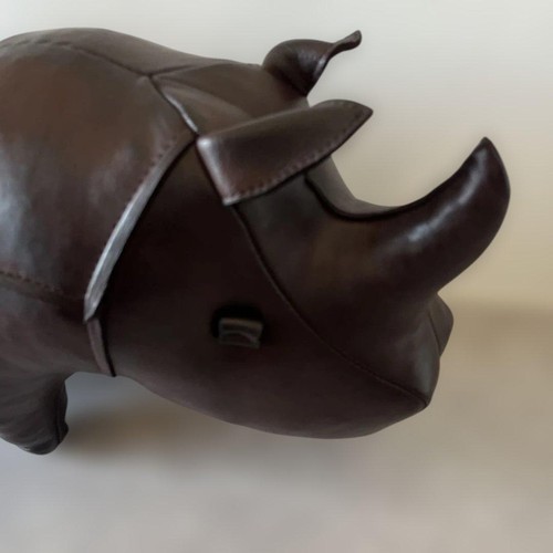 Omersa Out of Africa Rhinoceros Figurine (Small) - Leather, Vintage Mint, Unused - Picture 2 of 8
