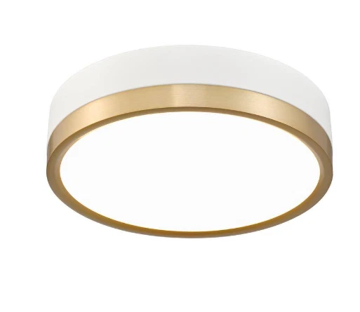 Algar 12" LED Flush Mount Matte White/Gold Modern Frosted Acrylic Shade Ceiling - Image 3 of 4