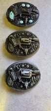 New Faux Pistol Revolver Belt Buckle Choose Color