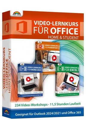 Lernkurs Office 2024-2021 Home and Student - 11,5 Stunden - PC Download Version