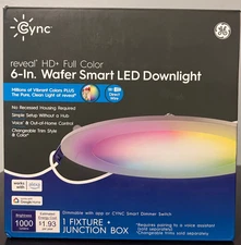 GE CYNC reveal HD full color 6" wafer smart LED Recessed Downlight Canless 1000L