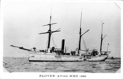 British Royal Navy Battleship Hms Plover Shipping Naval Old Photo