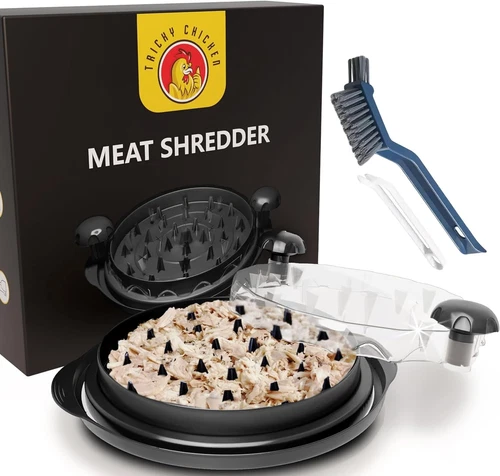 Heavy Duty Large Chicken Shredder Tool Twist Meat Shredder with Cleaning Brush