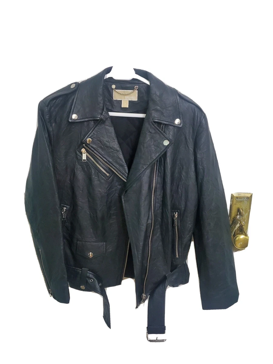 Michael kors biker leather jacket outlet