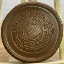 Longaberger Pottery Button Basket Brick Made in the USA