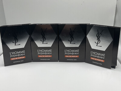 4x Yves Saint Laurent L'homme 0.04oz 1.2ml Men's  EDP Sample Mini New
