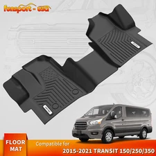 Floor Mat 1st Row Liner for 2015-2021 Ford Transit 150/250/350 TPE All Weather