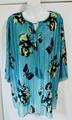 Women s shirt CATHERINES size 1X 18 20W teal double layered blouse top NEW (th38