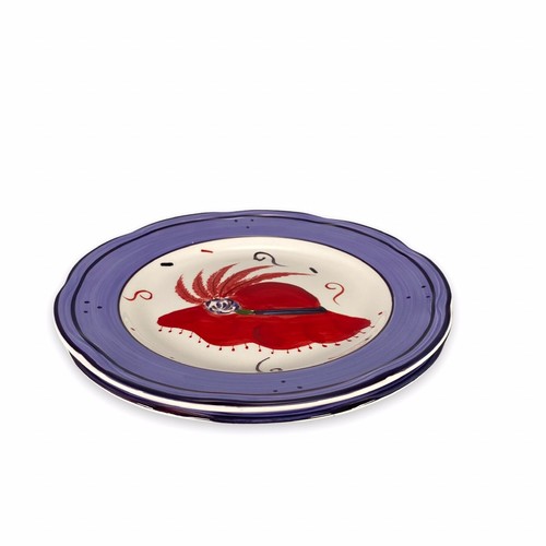 Canterbury Potteries Red Hot Ladies Red Hats Salad Dessert Plates Set of 2 - Picture 4 of 6