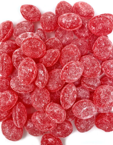 Red Raspberry Natural Sanded Candy Drops | Claeys Old 