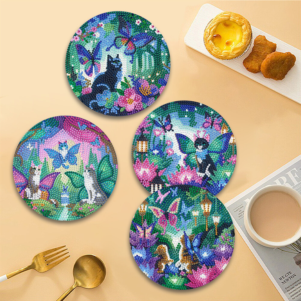 4 PCS EcoFriendly Placemat Hummingbird Wooden Mandala Diamond Painted