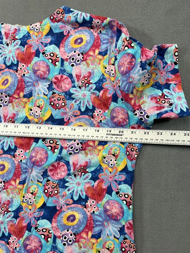 Blusa Médica Cruz Blanca Adulto Grande Dama Insecto Uniforme de Enfermería Bolsillo Foto 2 de 4