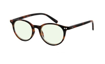 Havanna-Braune Kunststoff-Lesebrille BLUEBREAKER  PANTO mit Blaulichtfilter NEU