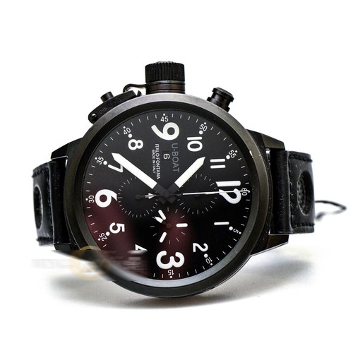 U-Boat Flight Deck U-7750 Stainless Steel Black Dial Automatic Leather Strap - Picture 3 of 4