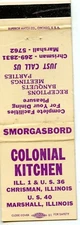 Colonial Kitchen, Marshall, Illinois Matchbook