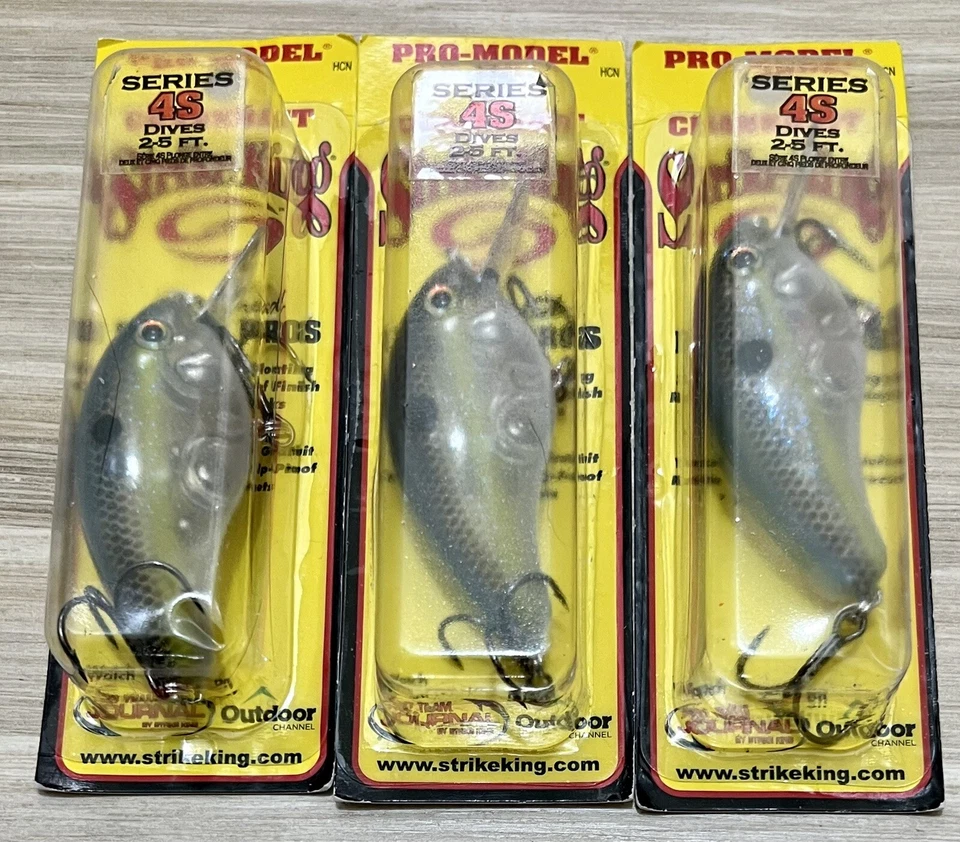 Strike King (Lot Of 3) Pro Model Series 4S Crankbait, Brand New! Free Shipping! - Image 3 of 4