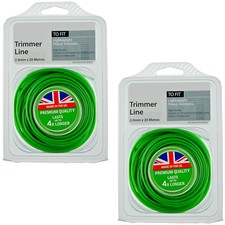 2 x 2mm 20m Line Spool Refill Replacement JOHN DEERE C1200 Strimmer Trimmer 0.33 per metre