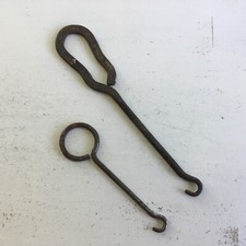 Vintage Button Hook Shoe Lace Pull Tools Pair