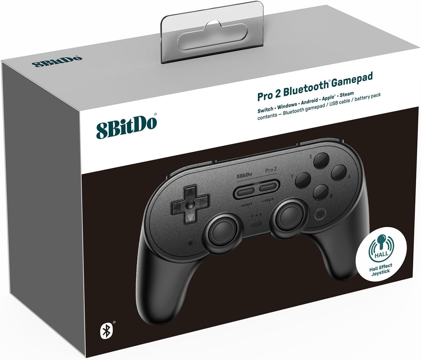 8BitDo Pro 2 Black Gamepad, Hall Effect Joysticks, Adjustable Sensitivity, Custo - Image 2