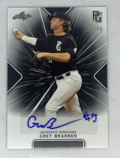 2021 LEAF PERFECT GAME AUTO GREY BRANNEN BLACK PAPER  20/50