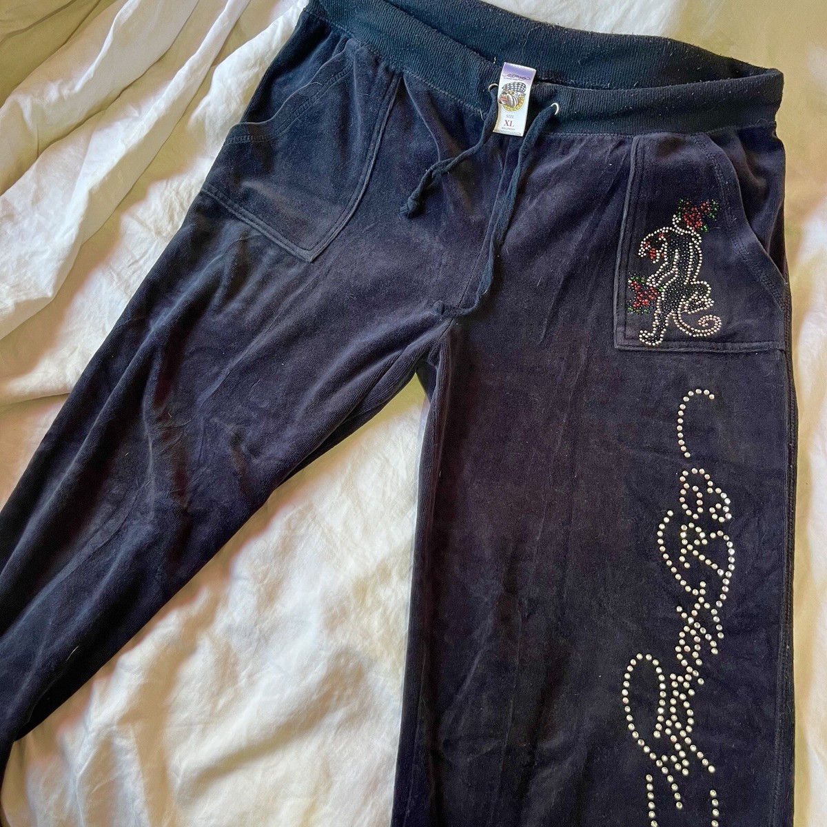 Vintage Ed Hardy Sweatpants Women's Size XL Gem Jewel