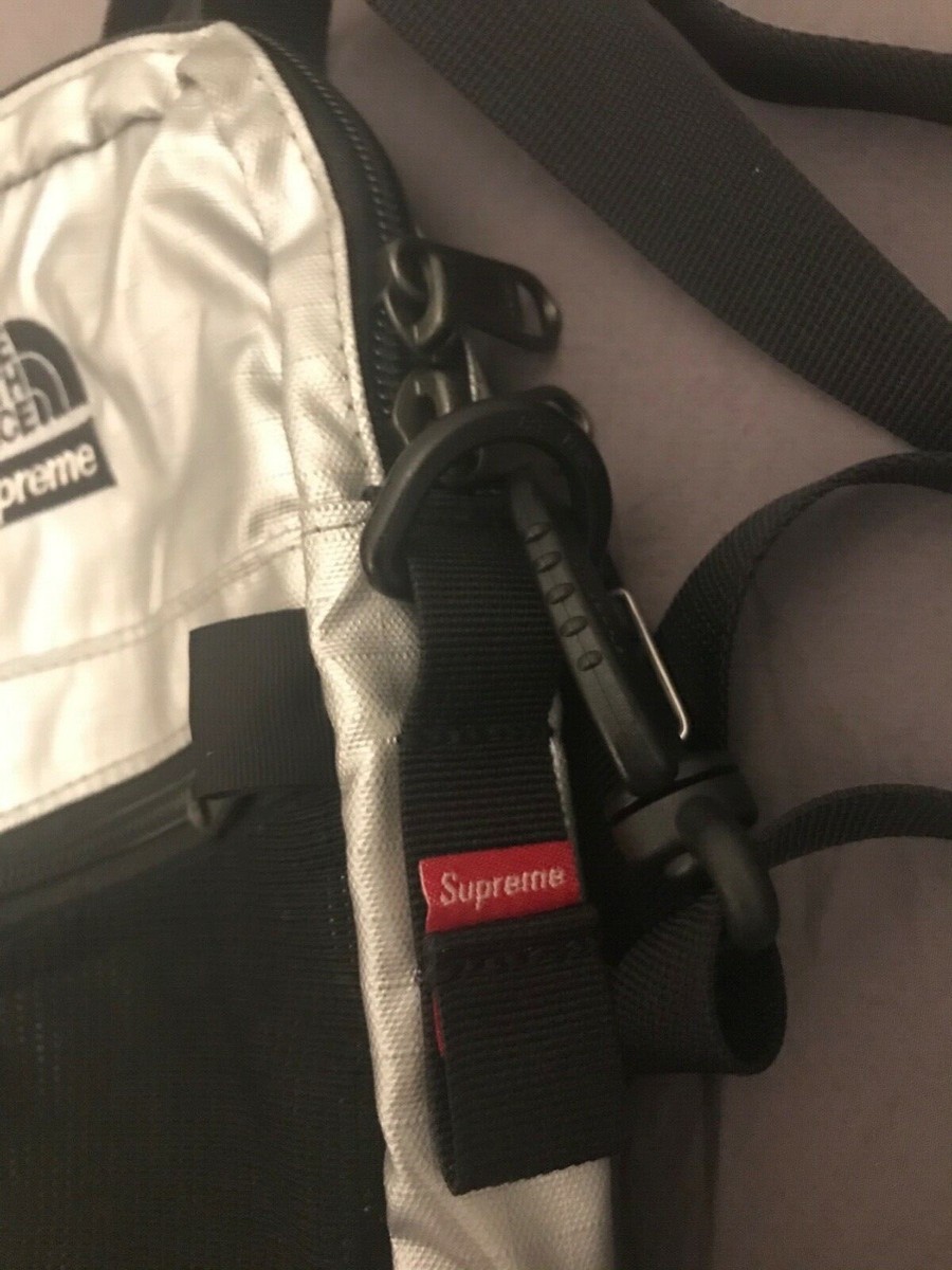 Used Supreme x The North Face Shoulder Bag in Metallic Silver and Black