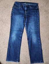 LRL Jeans Co. Ralph Lauren Women  s 12 Classic Straight Dark Wash Denim Stretch