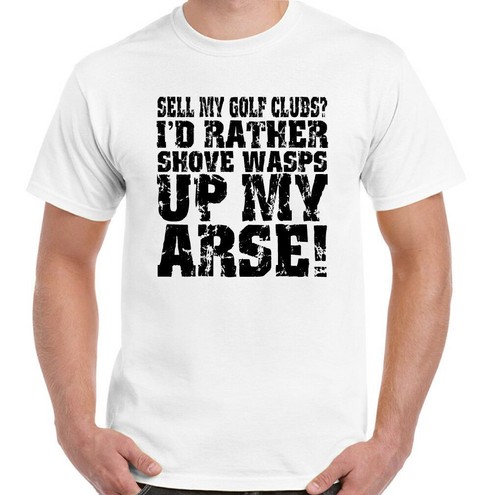 Golfing T-Shirt Sell My Golf Clubs? Mens Funny Player Ball Tee Course Shoes Top - Picture 7 of 24