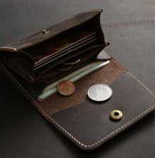 men women wallet purse cow Leather bank credit Card pouch bag case coffee H365