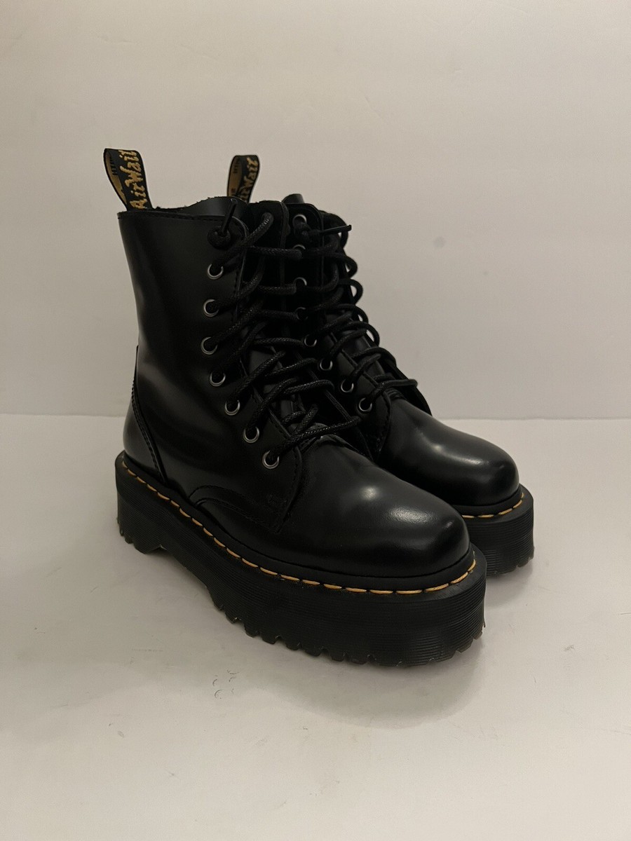 Dr. Martens Jadon ブラックブーツ UK7 New Dr. Martens Women Black Jadon Lace-Up Zip Ankle Platform