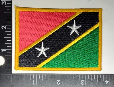 Patch Flag SAINT Kittis and Nevis Patch Iron On High Quality Golden Boarder