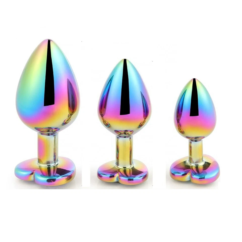 SexToy Plug Anal Bijou Intime Sexe Toy RoseBud Coeur Sex Arc en Ciel Femme Homme - Photo 3/4