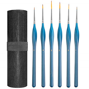 BOSOBO Miniature Paint Brushes Detail Set, 6 Pcs Fine Tipped Small Artist for &  eBay