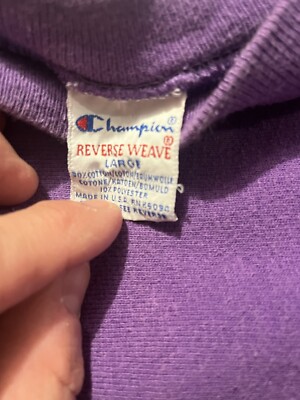 Vintage Champion Reverse Weave Sweatshirt Crewneck Large Purple