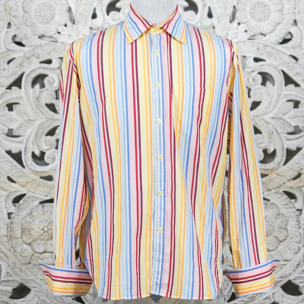Pink Blue And Yellow Striped Shirt Blue Plink Yellow Striped