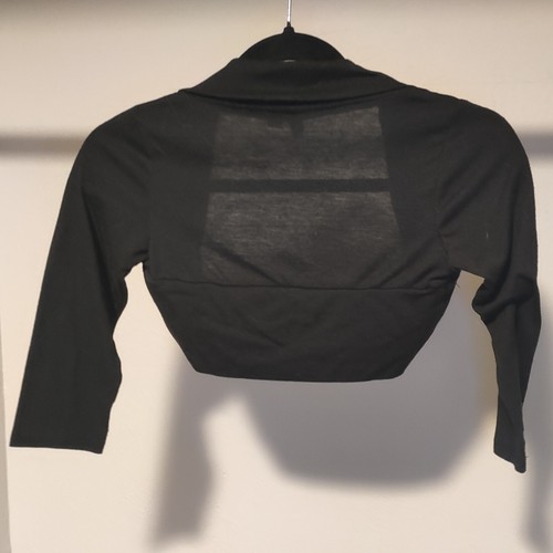 Hype Girls Black Ballet Shrug Sweater Kid's Medium - Picture 2 of 5