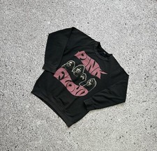 Vintage 90  s Style Pink Floyd Rock Band Music Faded Black Sweatshirt Size M