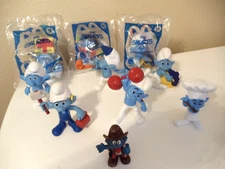 McDonald’s The Smurfs Happy Meal Toys + 1 Vtg Lot Of 10 Figures New and Used