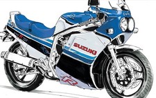 SUZUKI GSXR750 H ( slabside ) 85 GIXER rough artists sketch / Ltd print ( RARE )