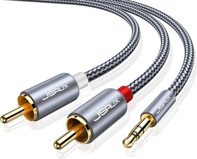 RCA to 3.5mm Cable 6.6ft, Aux to RCA Headphone Male to Male Jack Adapter Nylon B