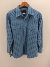 Vintage Wrangler Western Shirts Men's Pearl Snap Long Sleeve Striped Casual Sz L