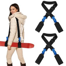 Ski Strap, Adjustable Ski Carrier Shoulder Straps,2Pcs Black  Blue  61.8"