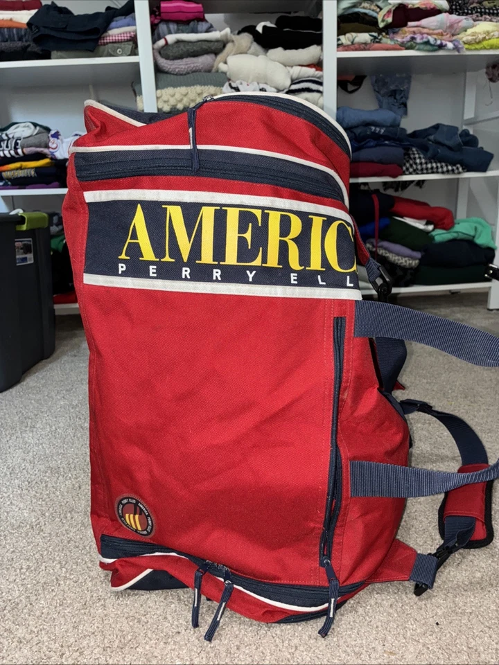 Perry Ellis America Weekender Gimnasio Bolsa de Lona Viaje para Pasar la Noche Bolso Rojo y Azul Foto 2 de 4