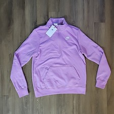 Women Small NIKE SC Fleece 1/2" Zip-up hoodie Lavender DQ5838 632 Fleece NEW