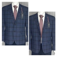 Tommy Hilfiger Men Modern fit Sport Coat Blazer 36S Multi Blue Check Stretch NEW