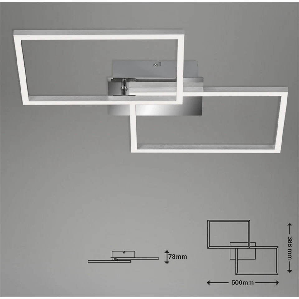 Deckenleuchte Briloner Frame Deckenlampe LED 30W Chrom Dimmbar Fernbedienung CCT - Bild 3 von 4